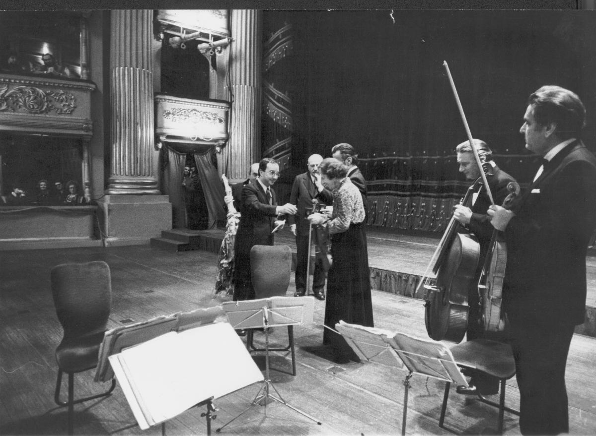 Quartetto Italiano alla consegna dell'Ambrogino d'oro, La Scala- Milano (1976)