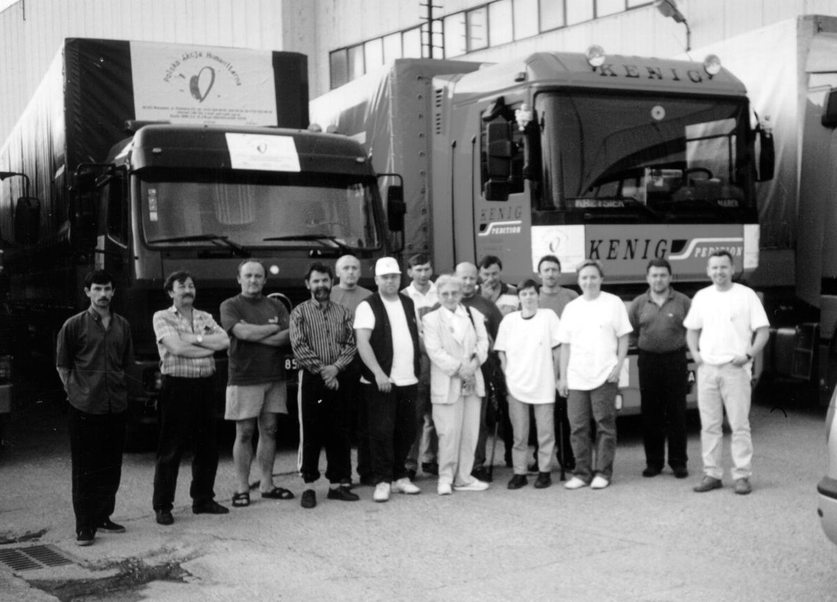 First aid konvoy to Sarajevo in 1992, photo. archive PAH