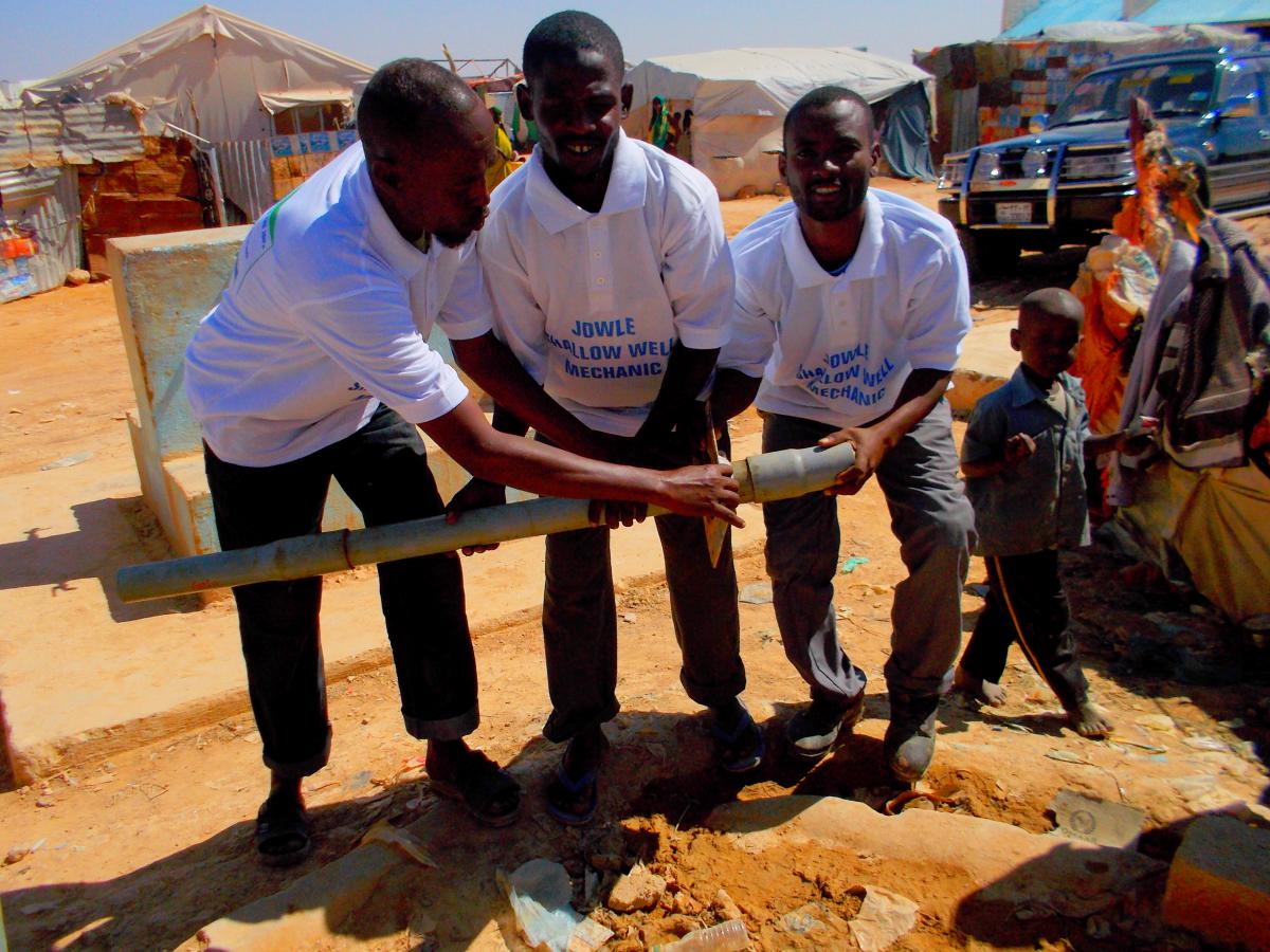 shallow wells mechanics trained in Jowle camp, fot. PAH