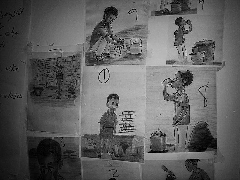 Along with the distributions we train WASH Comittee members on hygiene promotion, fot. PAH