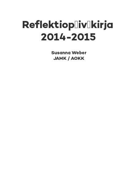 Reflektiopäiväkirja 2014-2015