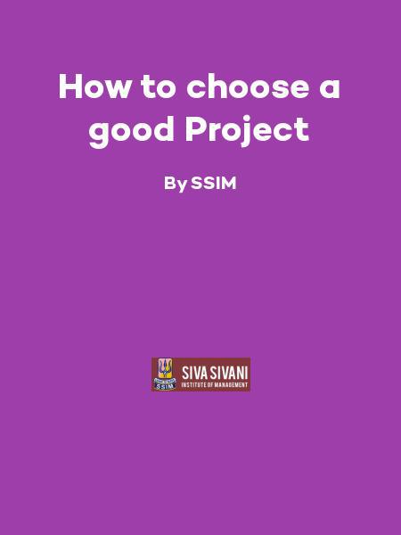 How to choose a good Project