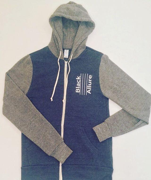 Contrast Zipper Hoodie HG/Navy
