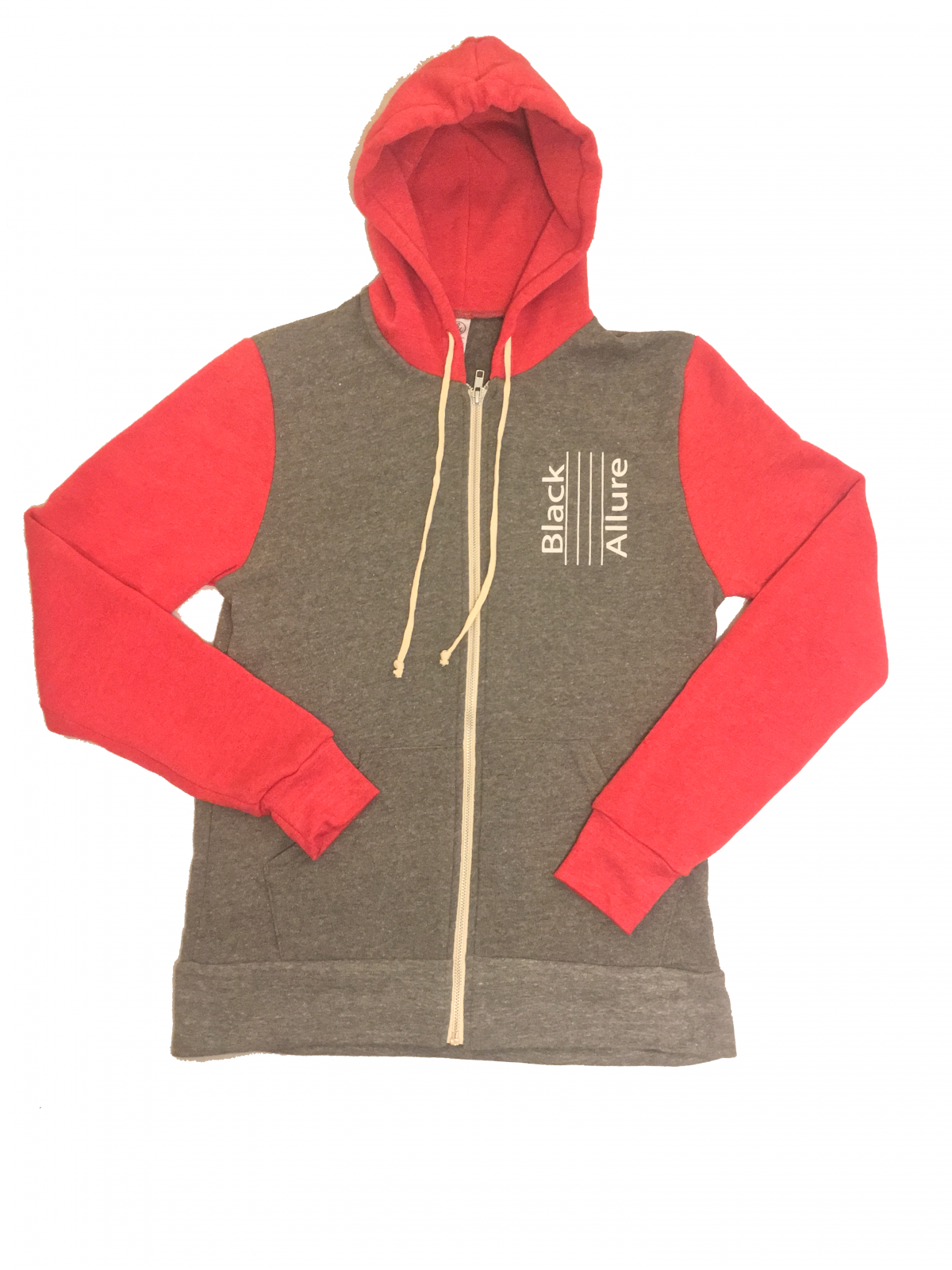 Contrast Zipper Hoodie R/HG
